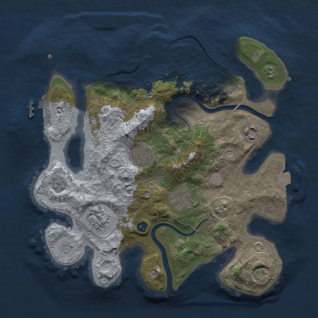 Rust Map: Procedural Map, Size: 3000, Seed: 5459, 11 Monuments