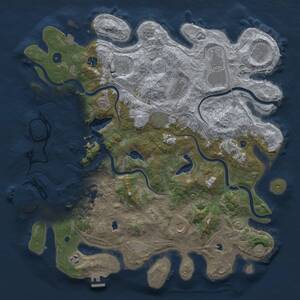 Thumbnail Rust Map: Procedural Map, Size: 4500, Seed: 1877604741, 16 Monuments