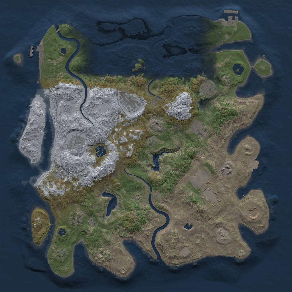 Rust Map: Procedural Map, Size: 4000, Seed: 22205, 16 Monuments