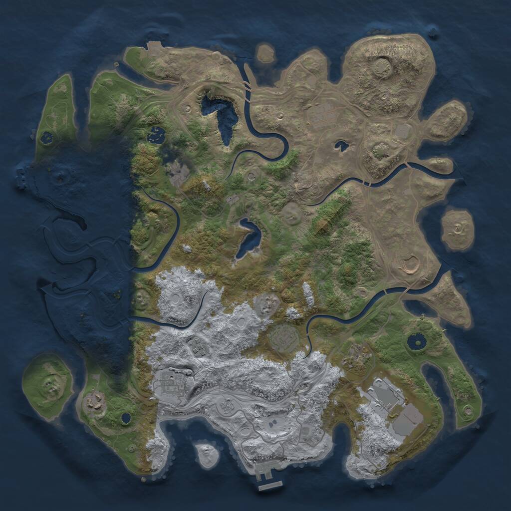 Rust Map: Procedural Map, Size: 4250, Seed: 1083363217, 16 Monuments