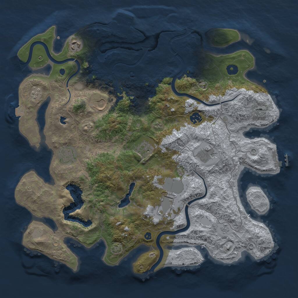 Rust Map: Procedural Map, Size: 4000, Seed: 3011985, 14 Monuments