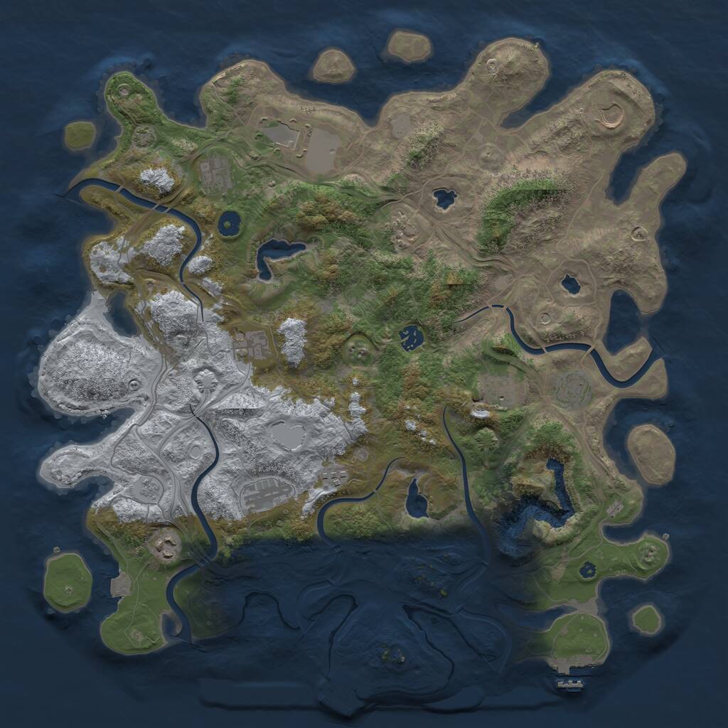 Rust Map: Procedural Map, Size: 4500, Seed: 1871073283, 17 Monuments