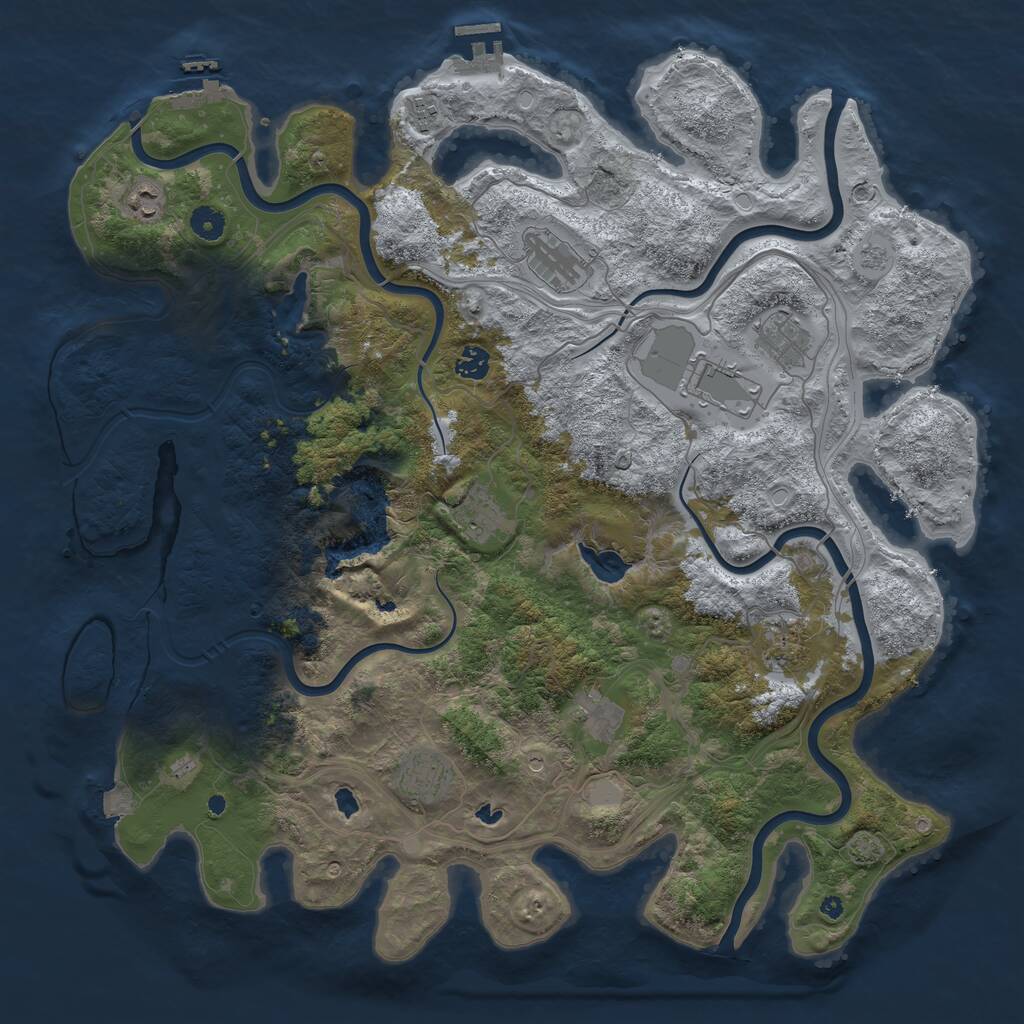 Rust Map: Procedural Map, Size: 4500, Seed: 81765864, 16 Monuments