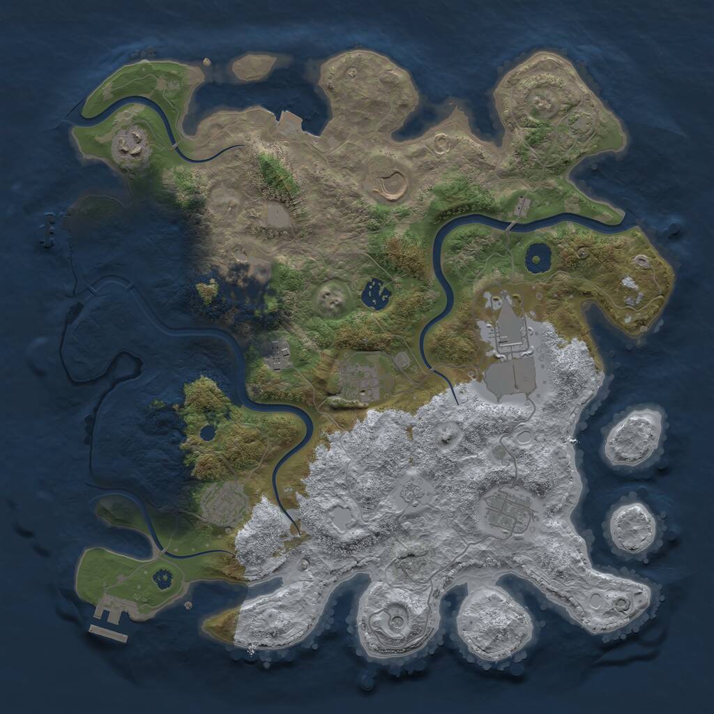 Rust Map: Procedural Map, Size: 3700, Seed: 765507597, 15 Monuments