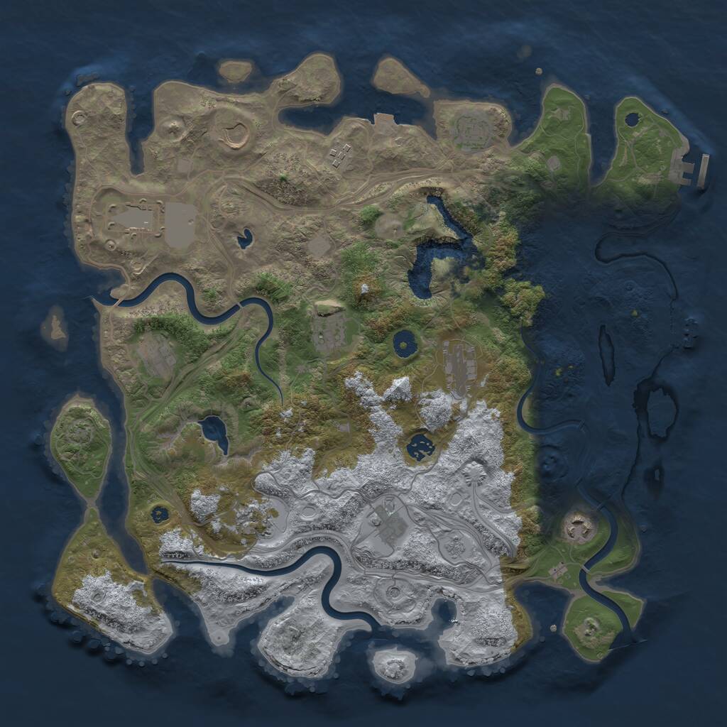 Rust Map: Procedural Map, Size: 4250, Seed: 1067659842, 17 Monuments