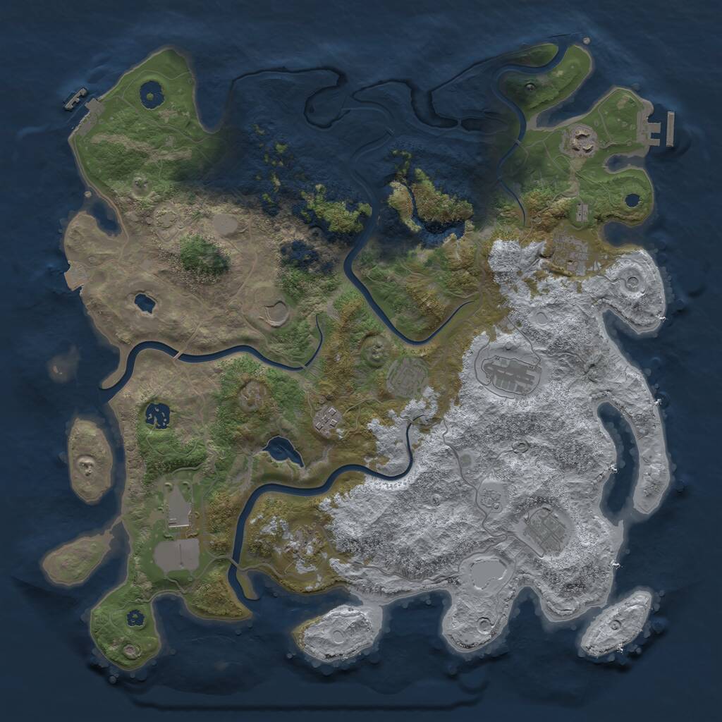 Rust Map: Procedural Map, Size: 4200, Seed: 685682863, 16 Monuments