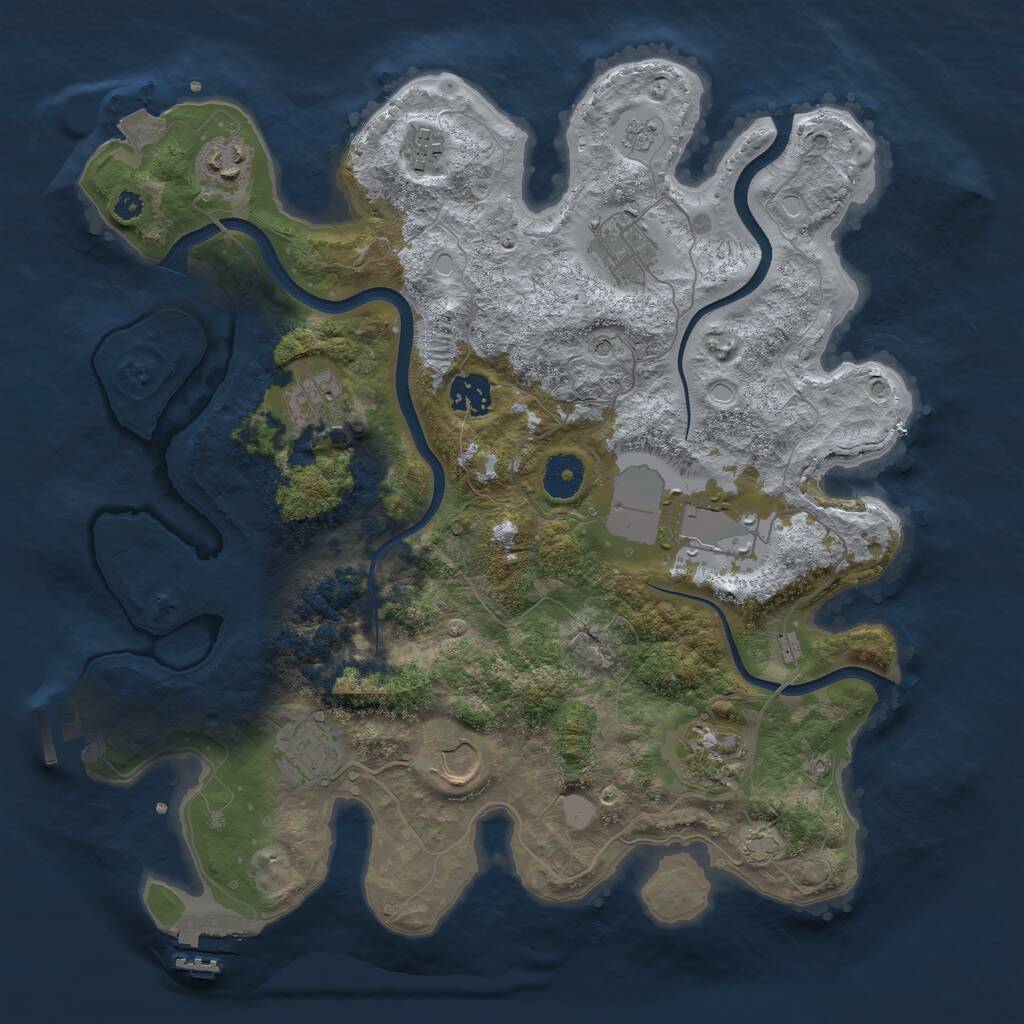 Rust Map: Procedural Map, Size: 3600, Seed: 679500, 15 Monuments