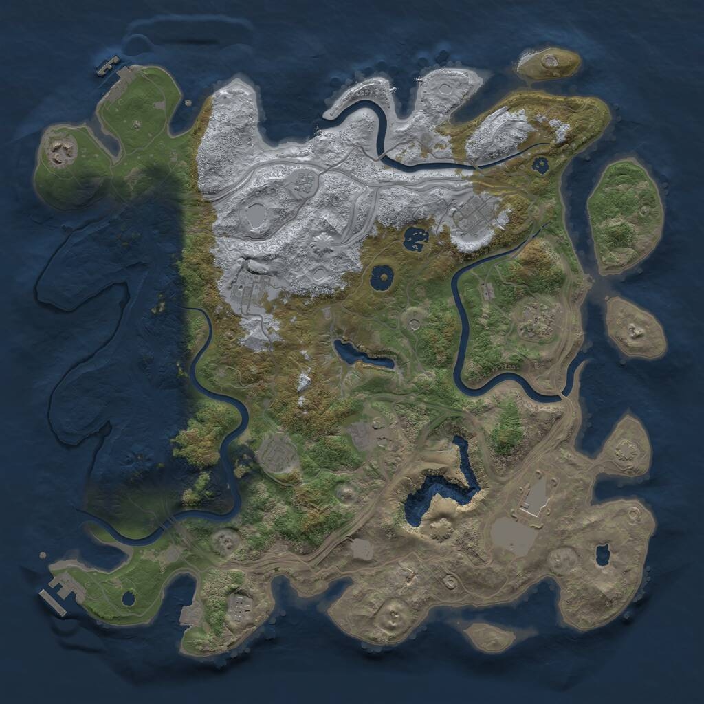 Rust Map: Procedural Map, Size: 4250, Seed: 2083538659, 15 Monuments