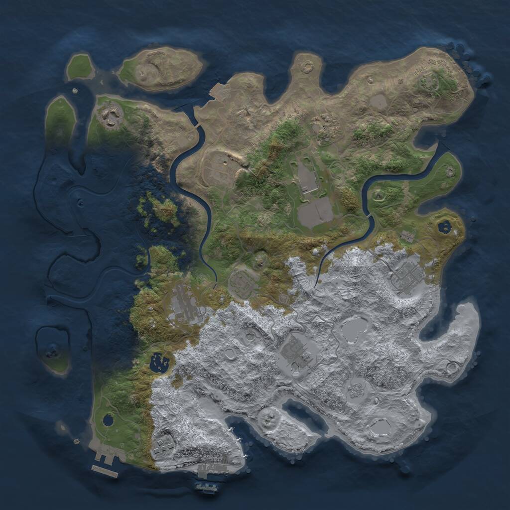 Rust Map: Procedural Map, Size: 3822, Seed: 1992727, 16 Monuments