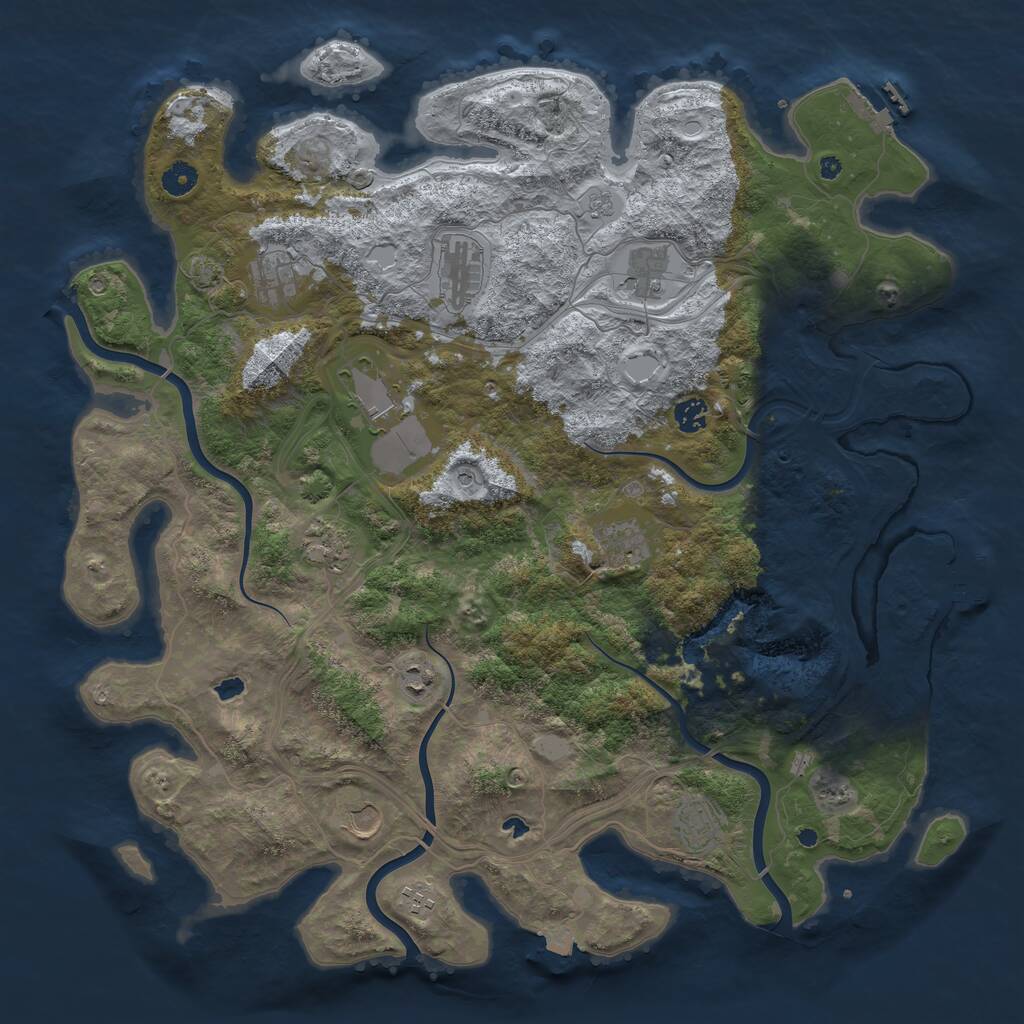 Rust Map: Procedural Map, Size: 4500, Seed: 580388826, 17 Monuments