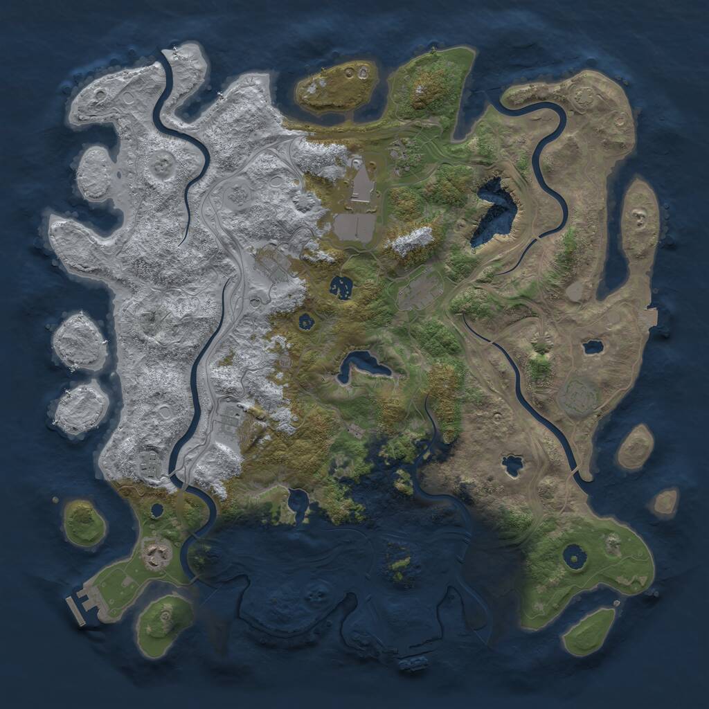 Rust Map: Procedural Map, Size: 4500, Seed: 1530495082, 15 Monuments