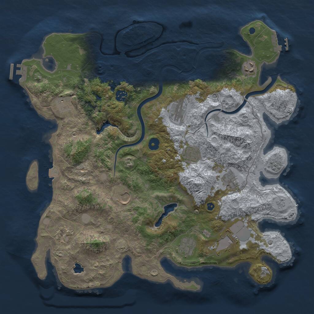 Rust Map: Procedural Map, Size: 4000, Seed: 1817282749, 17 Monuments