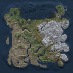 Thumbnail Rust Map: Procedural Map, Size: 4000, Seed: 1817282749, 14 Monuments