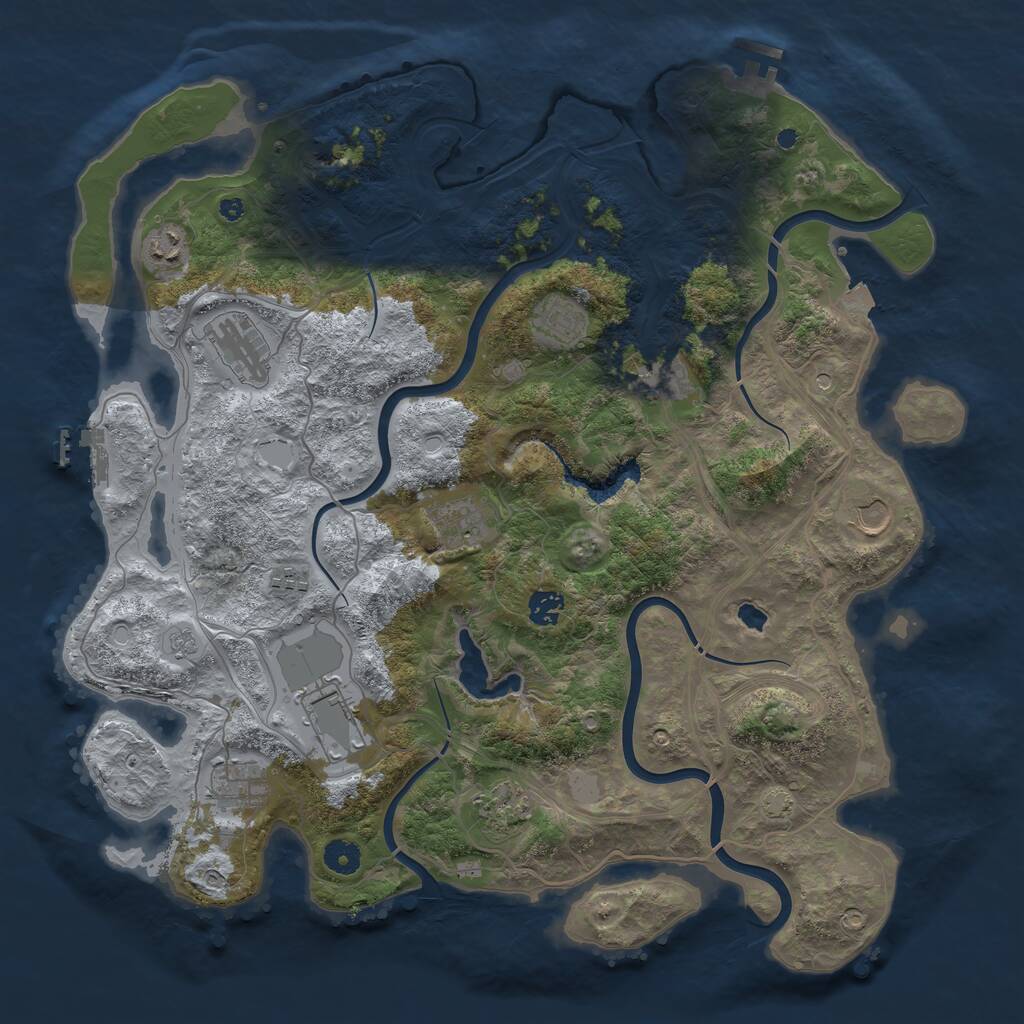 Rust Map: Procedural Map, Size: 4250, Seed: 23140029, 17 Monuments