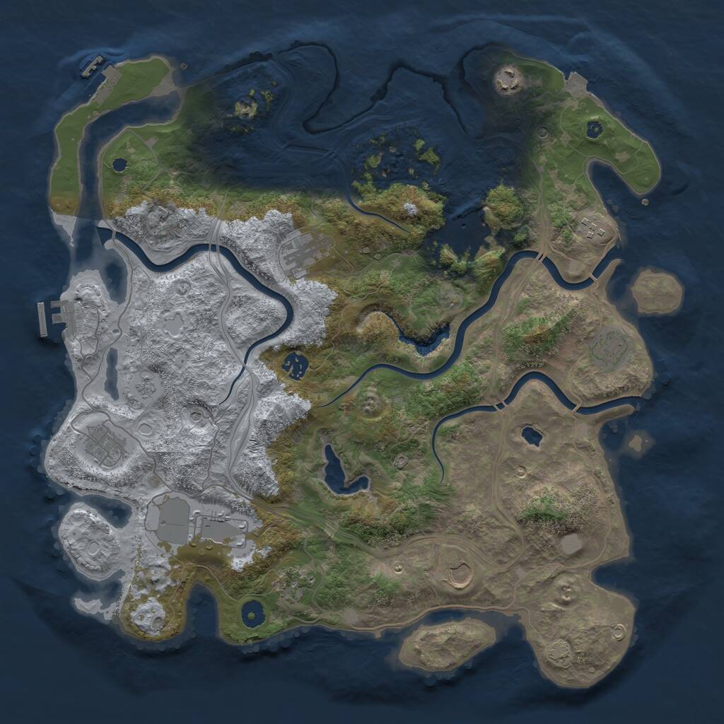 Rust Map: Procedural Map, Size: 4250, Seed: 23140029, 16 Monuments