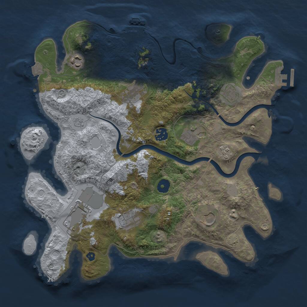 Rust Map: Procedural Map, Size: 3500, Seed: 1489166938, 15 Monuments