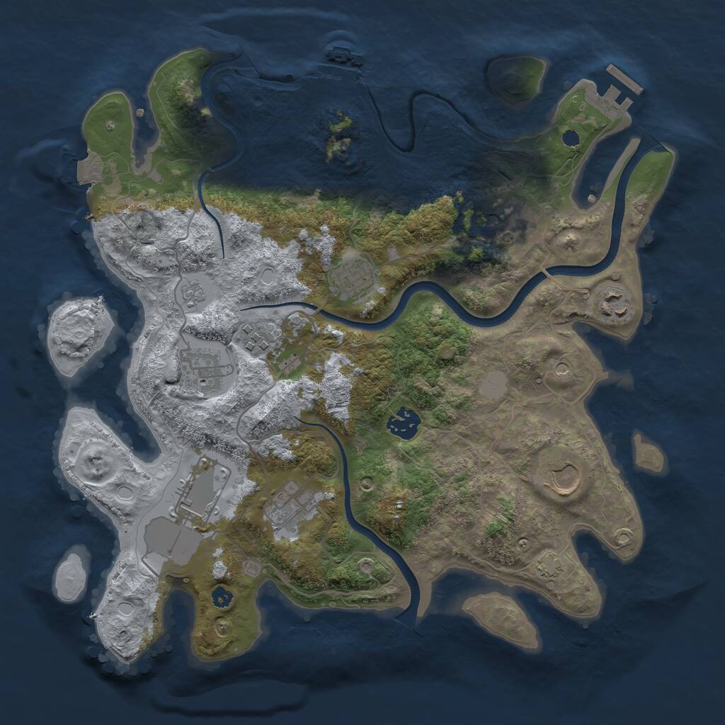 Rust Map: Procedural Map, Size: 3500, Seed: 1489166938, 15 Monuments