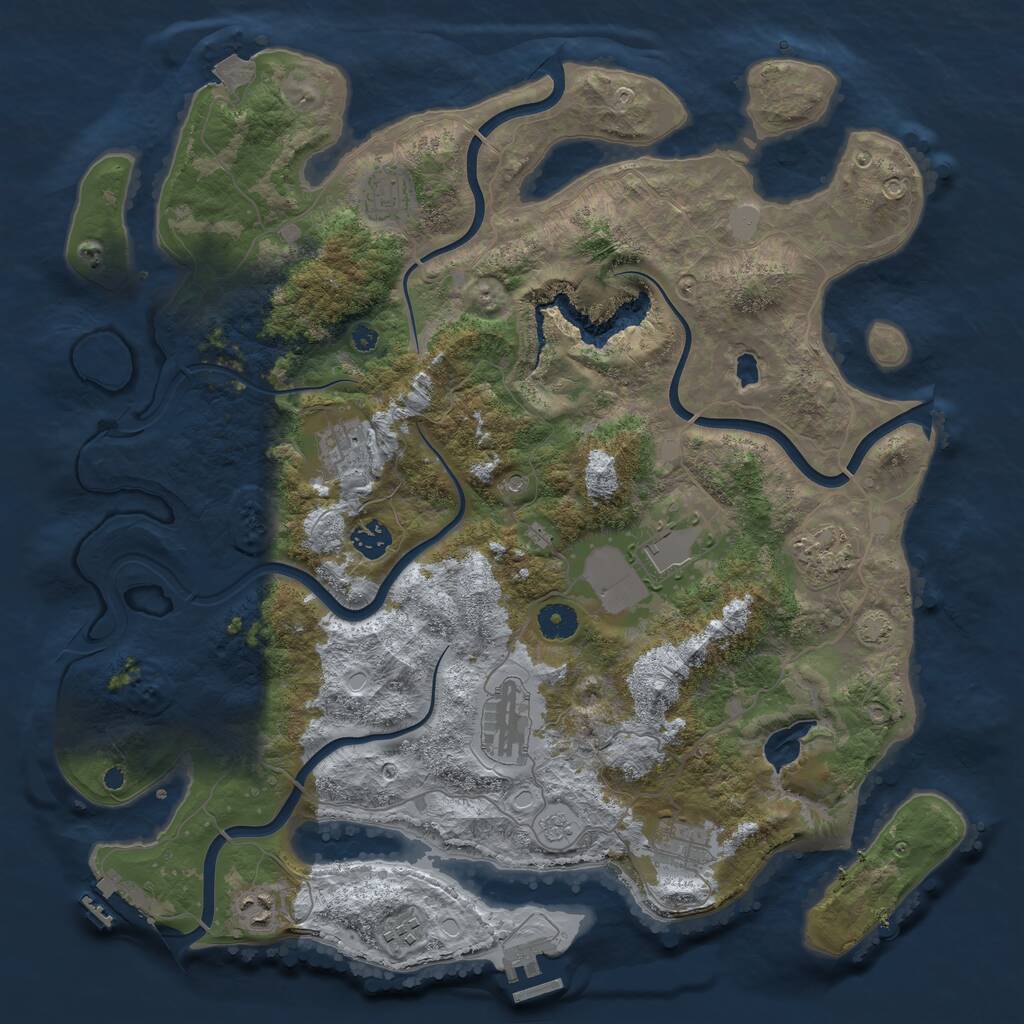 Rust Map: Procedural Map, Size: 4050, Seed: 571131686, 15 Monuments