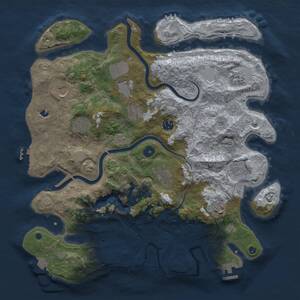 Thumbnail Rust Map: Procedural Map, Size: 4000, Seed: 493631353, 16 Monuments