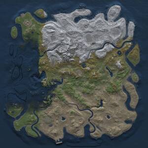 Thumbnail Rust Map: Procedural Map, Size: 5000, Seed: 1532723362, 17 Monuments