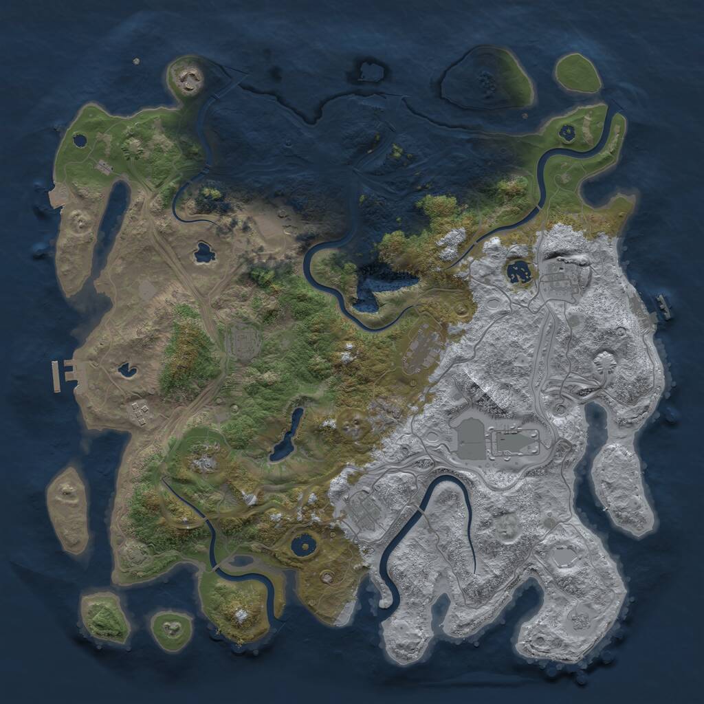 Rust Map: Procedural Map, Size: 4500, Seed: 808062000, 16 Monuments