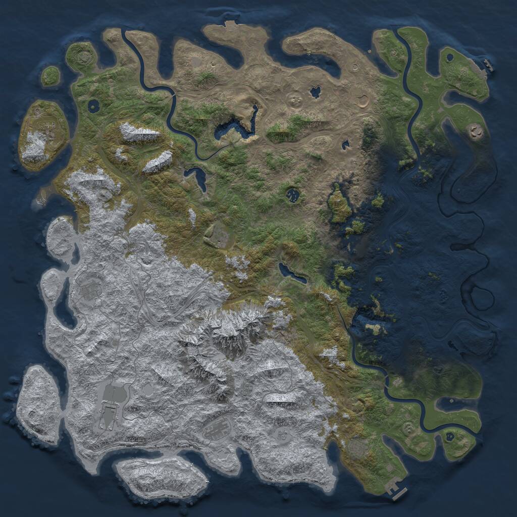 Rust Map: Procedural Map, Size: 6000, Seed: 847706112, 17 Monuments
