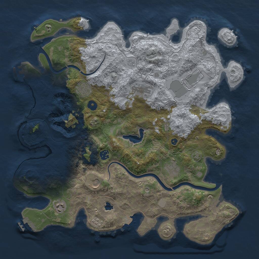 Rust Map: Procedural Map, Size: 4000, Seed: 157103077, 14 Monuments
