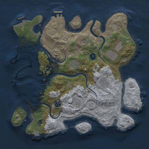 Thumbnail Rust Map: Procedural Map, Size: 3500, Seed: 2765081, 13 Monuments