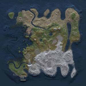 Thumbnail Rust Map: Procedural Map, Size: 3500, Seed: 303187438, 14 Monuments