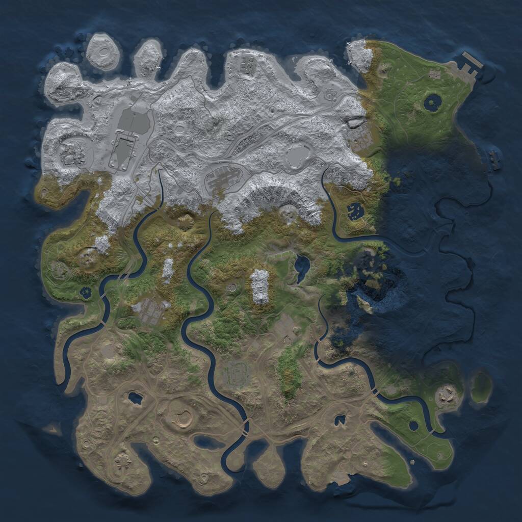 Rust Map: Procedural Map, Size: 4500, Seed: 773740313, 17 Monuments