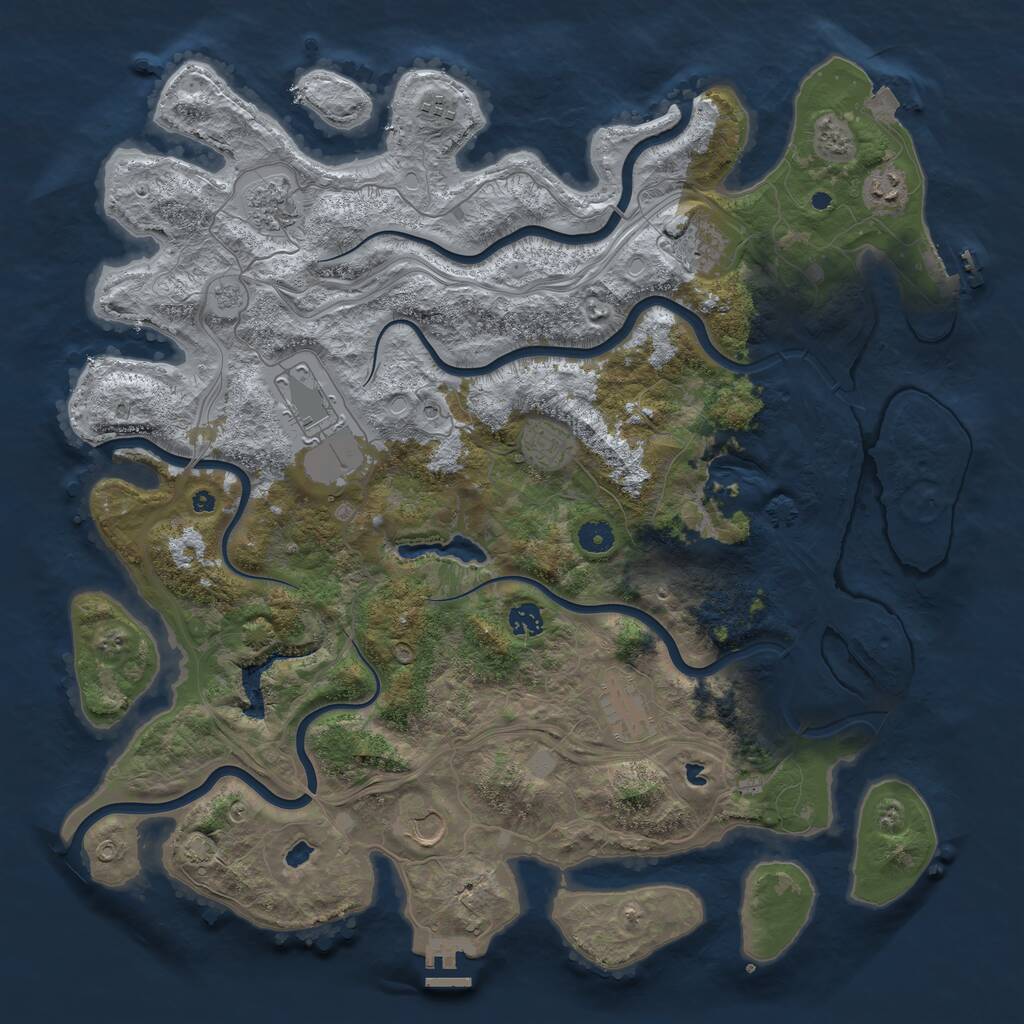 Rust Map: Procedural Map, Size: 4500, Seed: 1197608992, 15 Monuments