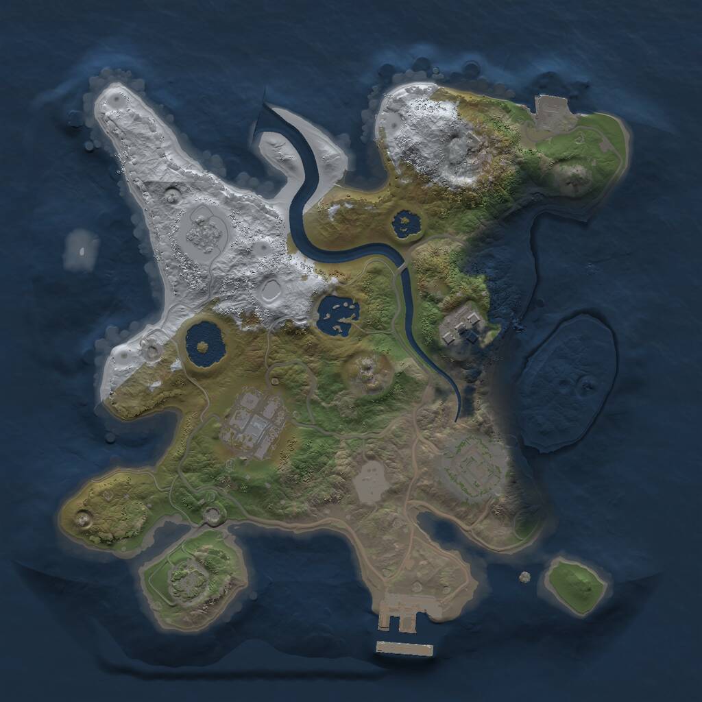 Rust Map: Procedural Map, Size: 2500, Seed: 4547, 8 Monuments
