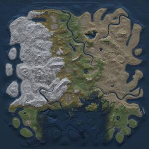 Thumbnail Rust Map: Procedural Map, Size: 5500, Seed: 98432151, 17 Monuments