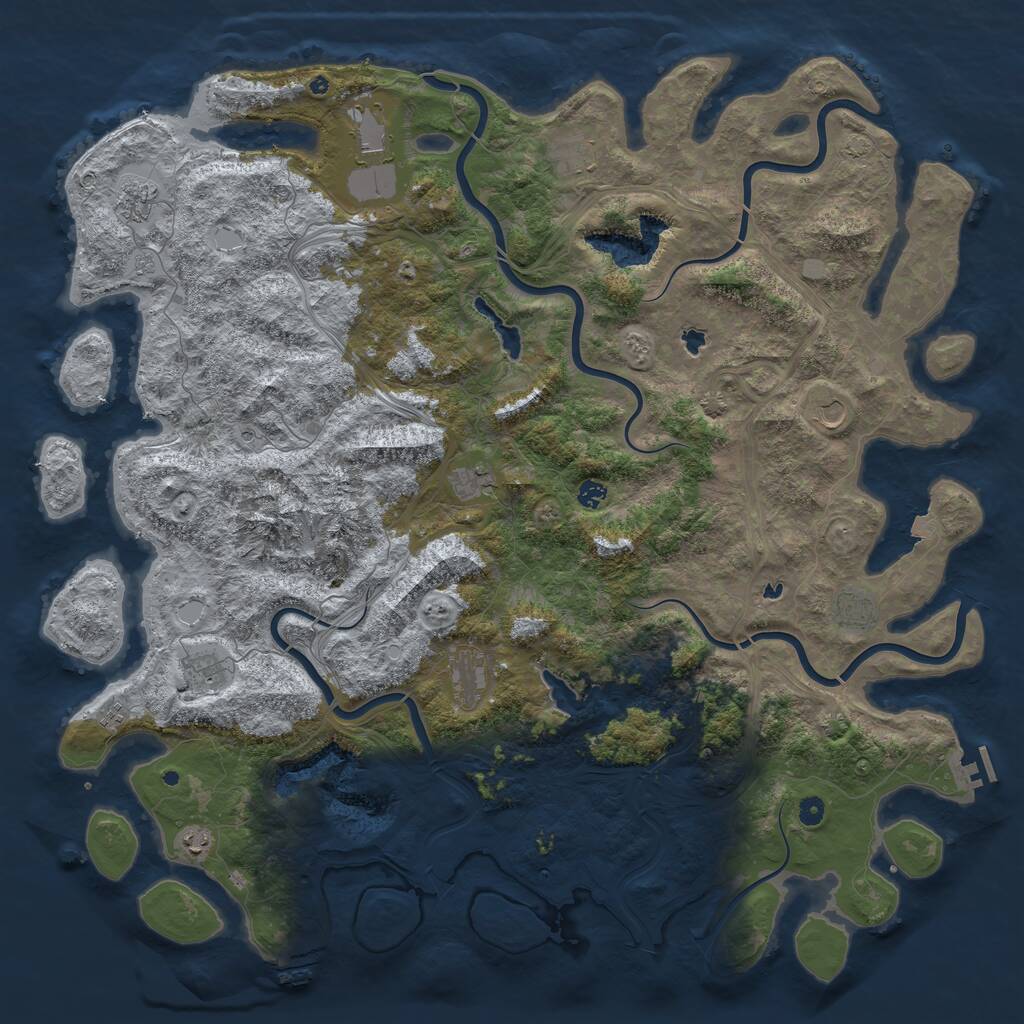 Rust Map: Procedural Map, Size: 5500, Seed: 98432151, 17 Monuments