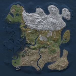 Thumbnail Rust Map: Procedural Map, Size: 3750, Seed: 1685159971, 14 Monuments