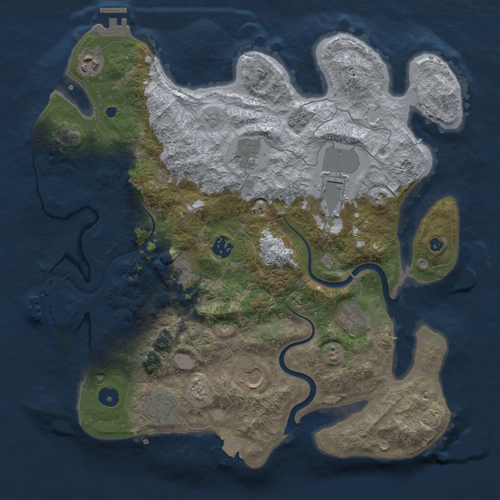 Rust Map: Procedural Map, Size: 3750, Seed: 1685159971, 15 Monuments