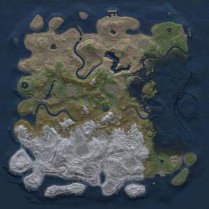 Thumbnail Rust Map: Procedural Map, Size: 4500, Seed: 1370052062, 17 Monuments