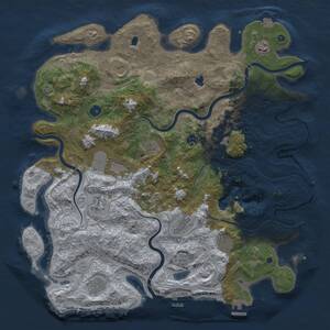 Thumbnail Rust Map: Procedural Map, Size: 4500, Seed: 1989835219, 17 Monuments