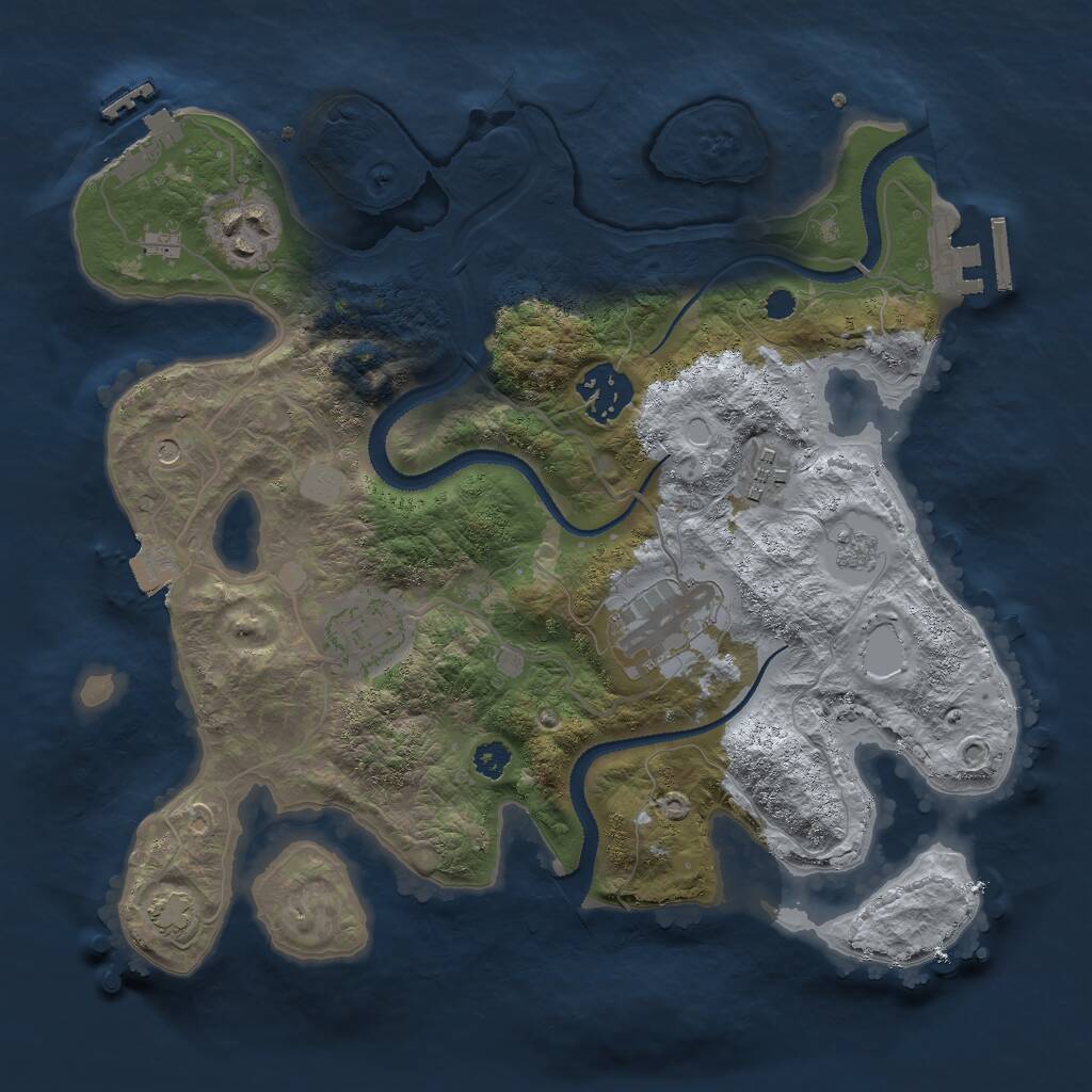 Rust Map: Procedural Map, Size: 3000, Seed: 1590614070, 11 Monuments