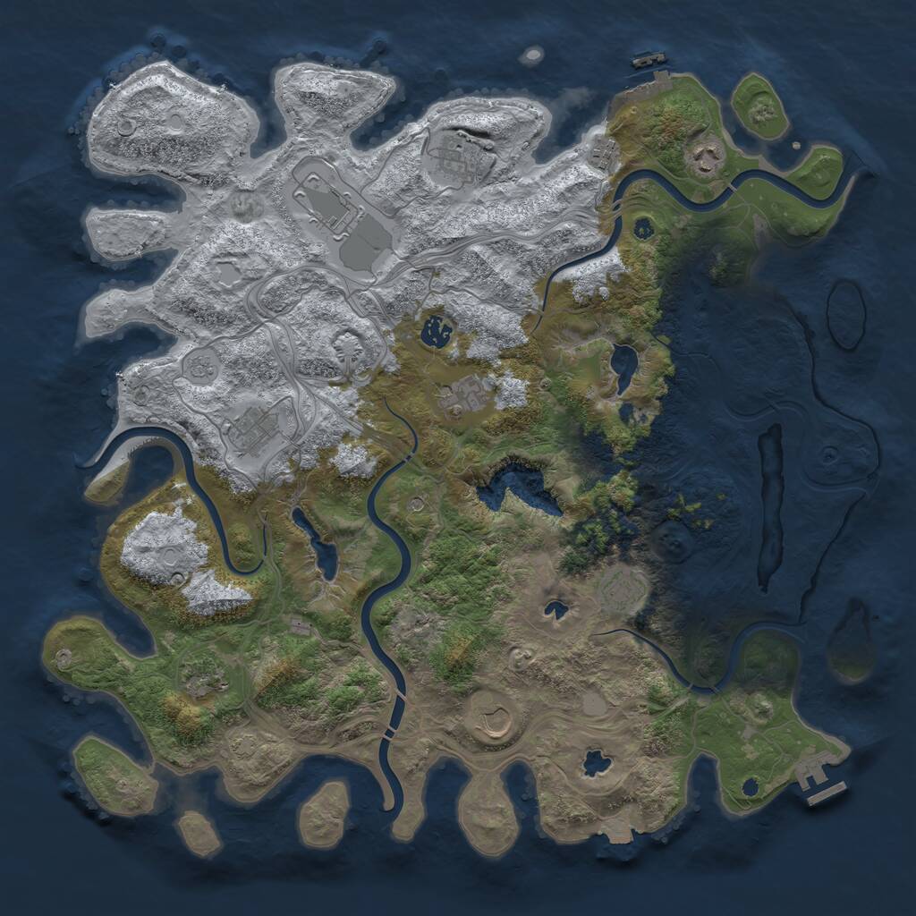 Rust Map: Procedural Map, Size: 4500, Seed: 467816863, 16 Monuments
