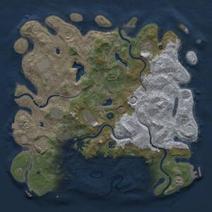 Thumbnail Rust Map: Procedural Map, Size: 4500, Seed: 1421194715, 16 Monuments