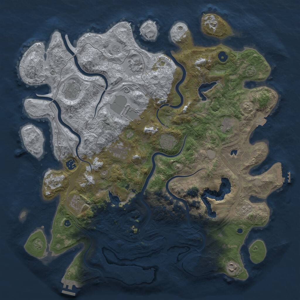Rust Map: Procedural Map, Size: 4500, Seed: 934633815, 16 Monuments