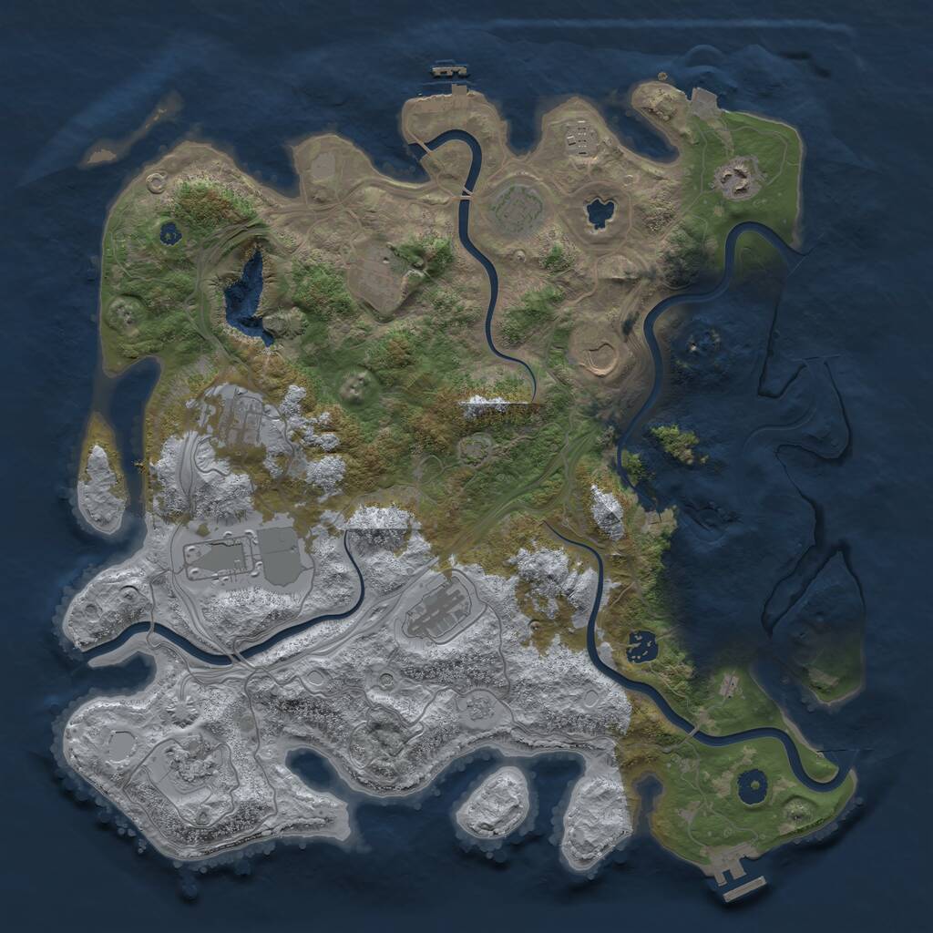 Rust Map: Procedural Map, Size: 4250, Seed: 783145650, 16 Monuments