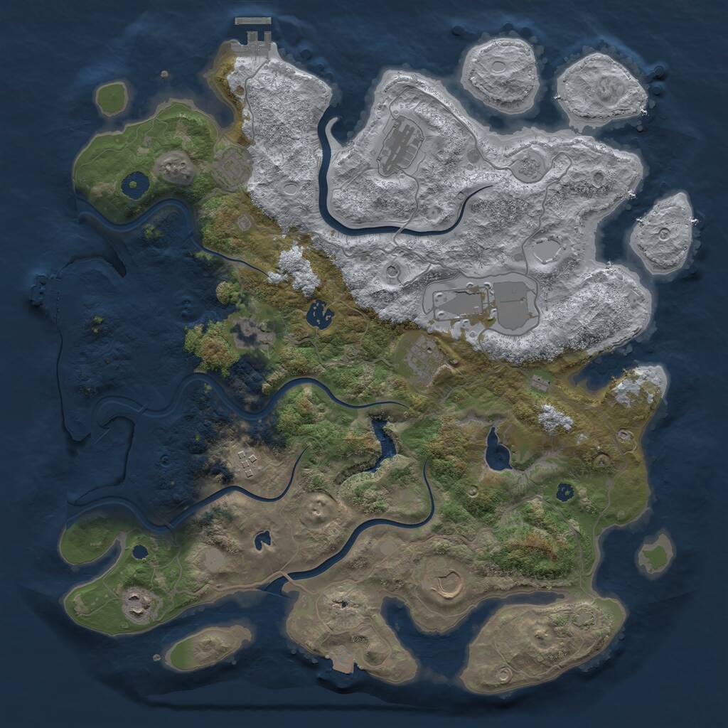 Rust Map: Procedural Map, Size: 4050, Seed: 286876353, 15 Monuments