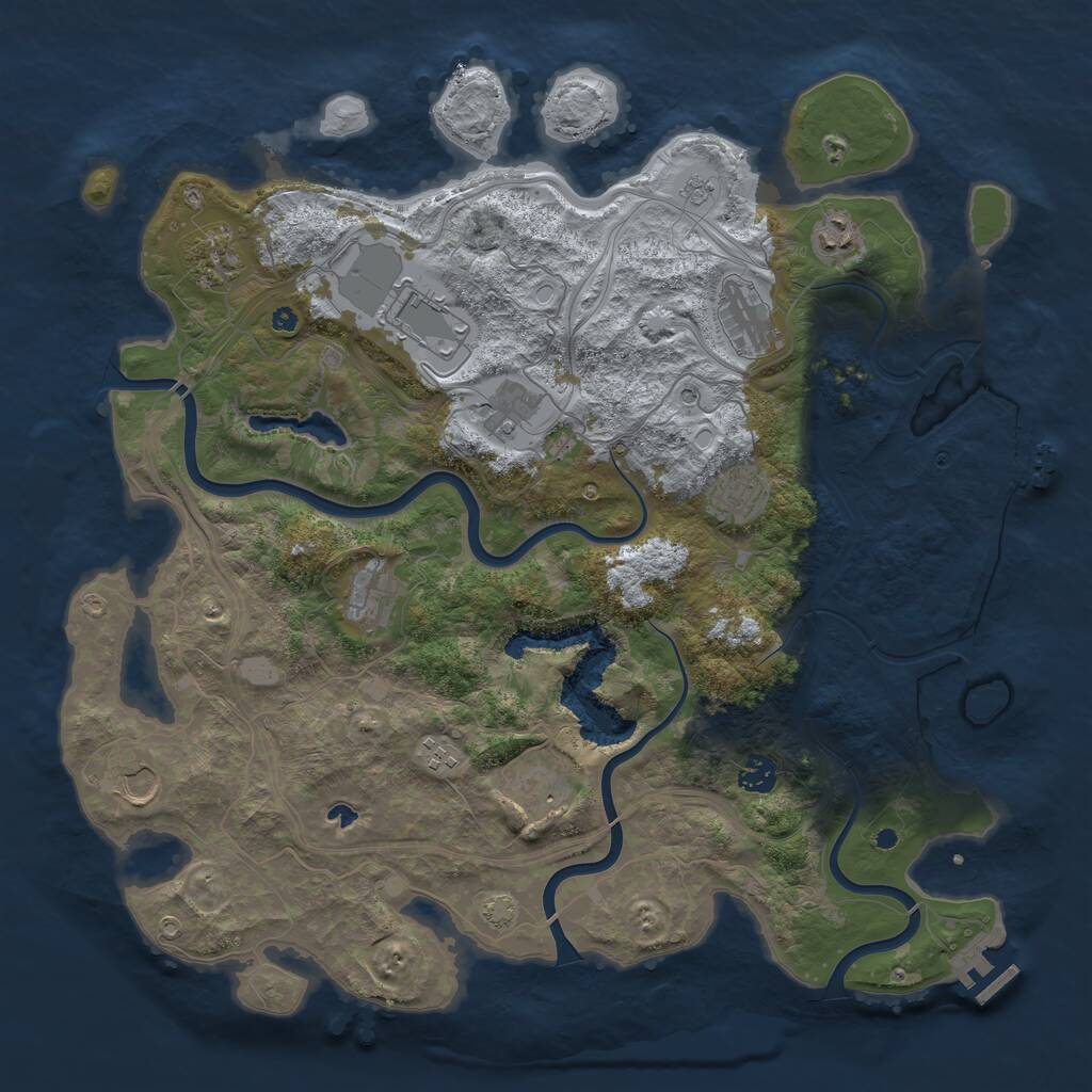 Rust Map: Procedural Map, Size: 4250, Seed: 1292490932, 17 Monuments