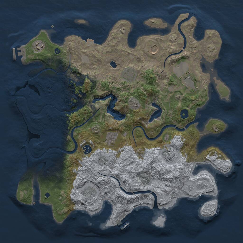Rust Map: Procedural Map, Size: 4050, Seed: 539372878, 15 Monuments