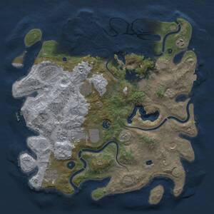 Thumbnail Rust Map: Procedural Map, Size: 4050, Seed: 299831696, 16 Monuments