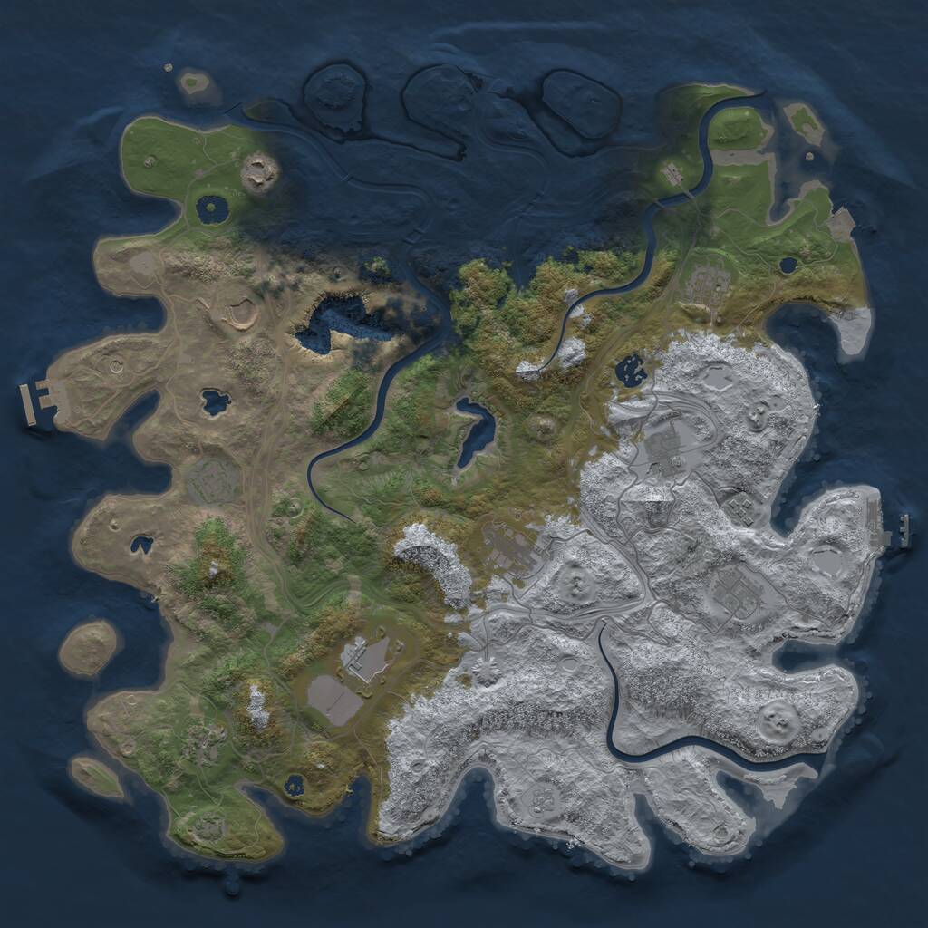 Rust Map: Procedural Map, Size: 4500, Seed: 1650717236, 17 Monuments