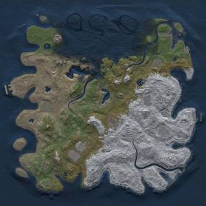 Thumbnail Rust Map: Procedural Map, Size: 4500, Seed: 1650717236, 17 Monuments