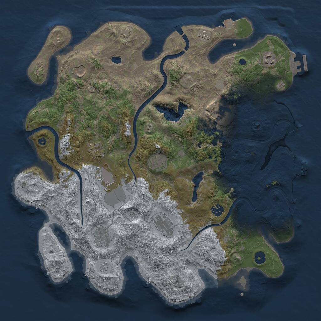 Rust Map: Procedural Map, Size: 4000, Seed: 2797, 16 Monuments